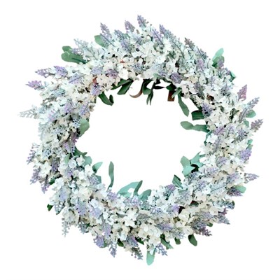 30cm Kapı Süsü Kapı Çelengi Yapay Lavanta Beyaz