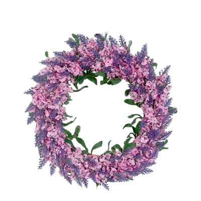 30cm Kapı Süsü Kapı Çelengi Yapay Lavanta Pembe
