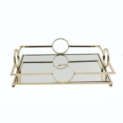 31x21cm Metal Tepsi Aynalı Masa Sunum Organizasyon