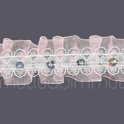 3cm X 9,1metre Pullu Dantel Kurdela