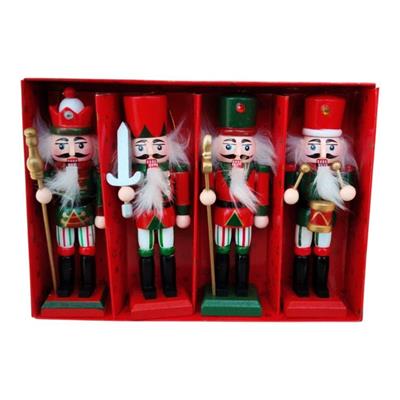 4 Adet 12cm Ahşap Kurşun Asker Yılbaşı Dekor