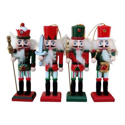 4 Adet 12cm Ahşap Kurşun Asker Yılbaşı Dekor