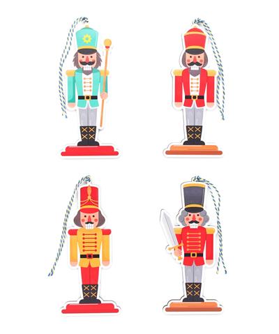 4 Adet 15cm Ahşap Kurşun Asker Yılbaşı Ağaç Süsü Mod.3