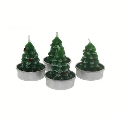 4 Adet 4cm Çam Ağacı Tealight Mum