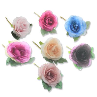 4 Adet 5,5cm Kumaş Çiçek Gül