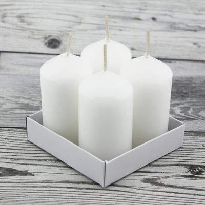 4 Adet 7x3,5cm Şamdan Mumu Kütük Mum