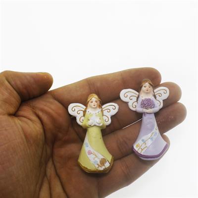 4 Adet El Yapımı ve Boyaması Minik Melek Biblo