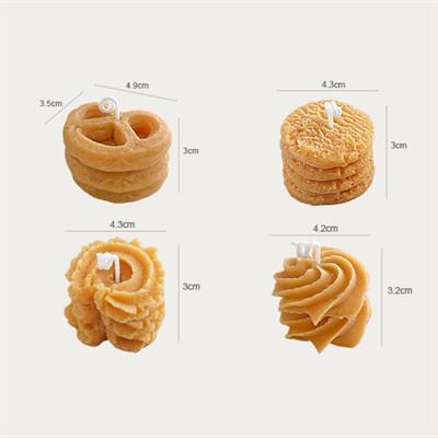 4 Adet Mini 3cm Kurabiye Mum Kurabiye Kokulu