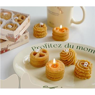 4 Adet Mini 3cm Kurabiye Mum Kurabiye Kokulu
