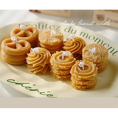 4 Adet Mini 3cm Kurabiye Mum Kurabiye Kokulu