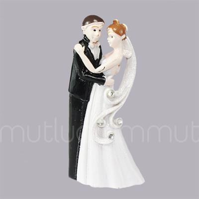 4 Adet Sarılan Gelin Damat Taşlı Biblo