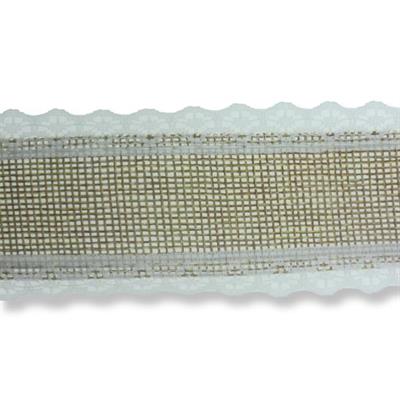 4.5cmx10metre İki Kenarı Dantel Oyalı Keten Kurdela