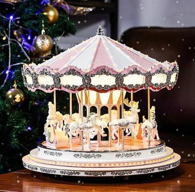 42cm Pembe Dönme Dolap Işıklı Müzikli Hareketli Bluetooth Özellikle Hoparlör