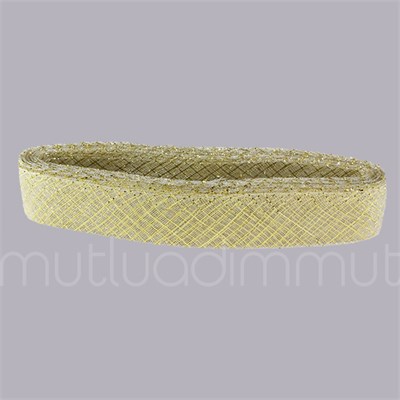 4,5cm X 25metre Simli Baklavalı Gren Esnek Kurdela