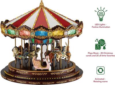 45cm Yılbaşı Dönme Dolap Hareketli Müzikli Işıklı