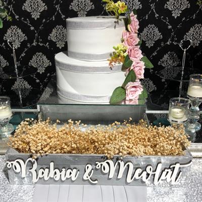 47cm Ahşap İsimlik Kutu Saksı  Gri