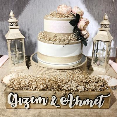 47cm Ahşap İsimlik Kutu Saksı  Kahverengi