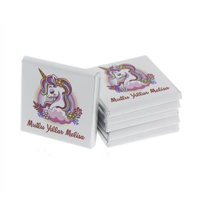 48 Adet Etiketli Unicorn Madlen Çikolata Bebek