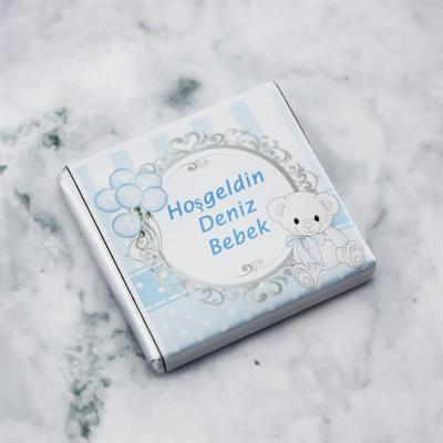 48 Adet İsim Etiketli Ayıcık Madlen Bebek Çikolata