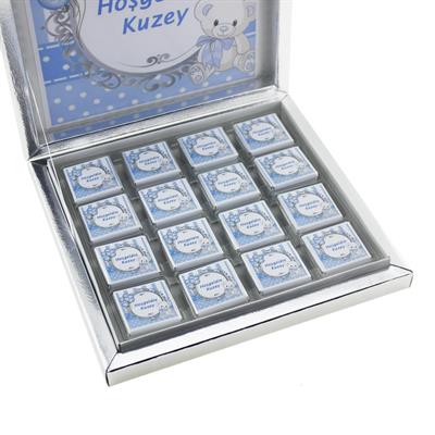 48 Adet İsim Etiketli Ayıcık Madlen Bebek Çikolata