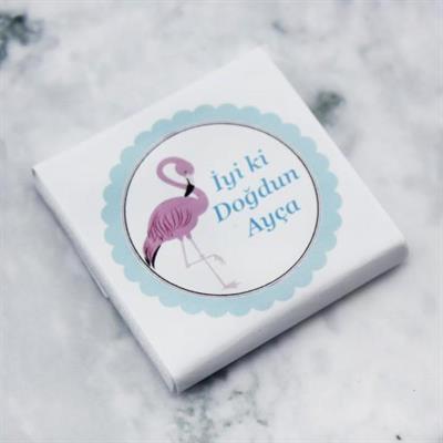 48 Adet İsim Etiketli Flamingo Madlen Bebek Çikolatası