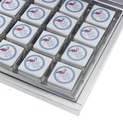 48 Adet İsim Etiketli Flamingo Madlen Bebek Çikolatası