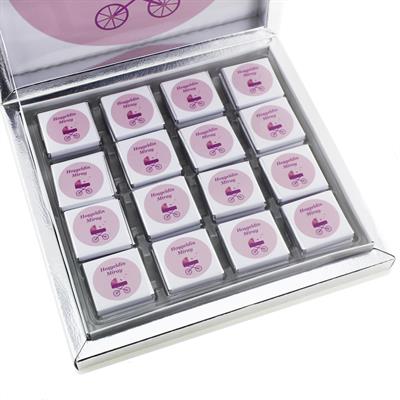 48 Adet İsim Etiketli Pusetli Bebek Madlen Çikolata