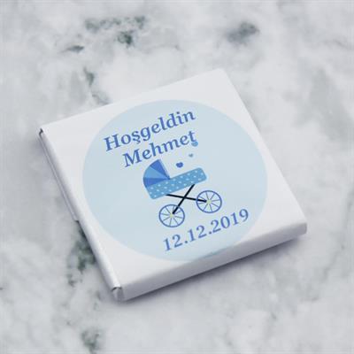 48 Adet İsim Etiketli Pusetli Bebek Madlen Çikolata