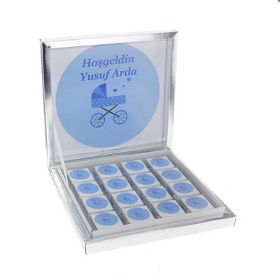 48 Adet İsim Etiketli Pusetli Bebek Madlen Çikolata