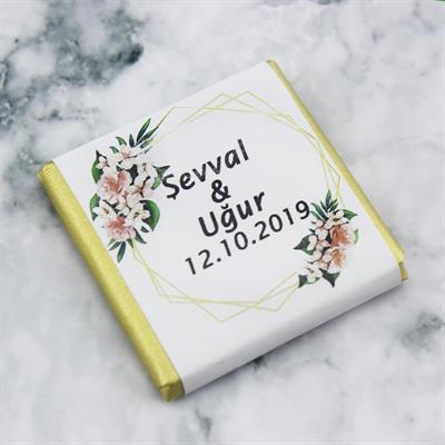 48 Adet İsim Etiketli Söz Nişan Madlen Çikolatası