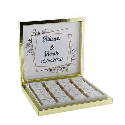 48 Adet  İsim Etiketli Söz Nişan Madlen Çikolatası Mod.2