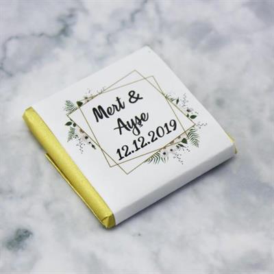 48 Adet  İsim Etiketli Söz Nişan Madlen Çikolatası Mod.2