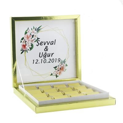 48 Adet İsim Etiketli Söz Nişan Madlen Çikolatası