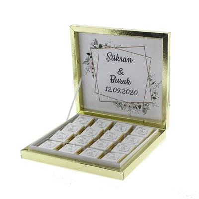 48 Adet  İsim Etiketli Söz Nişan Madlen Çikolatası Mod.2