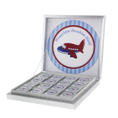 48 Adet  İsim Etiketli Uçaklı Madlen Çikolata