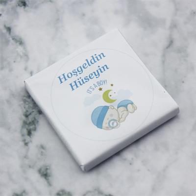 48 Adet İsim Etiketli Uyuyan Bebek Madlen Çikolata