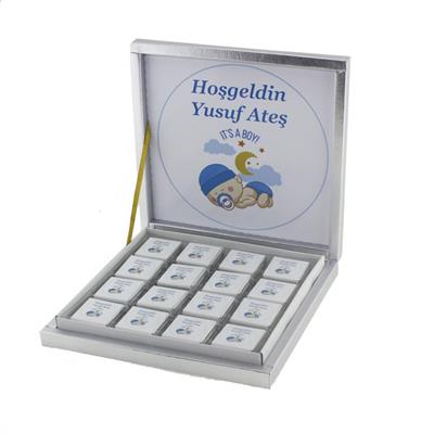 48 Adet İsim Etiketli Uyuyan Bebek Madlen Çikolata