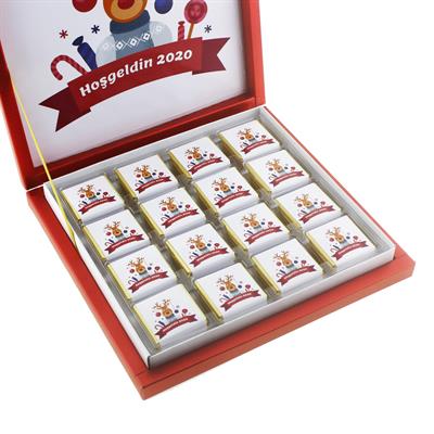 48 Adet Kişiye Özel Yılbaşı Geyikli Yeni Yıl Madlen Çikolata