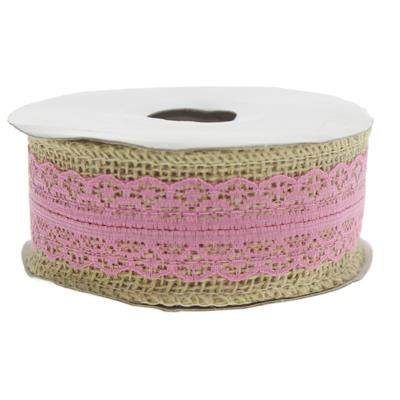 4cm X 4,5m Ortası Çift Sıra Dantelli Jüt Kurdela