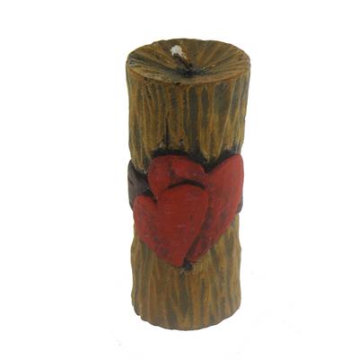 4x10cm Kütük Mum Kalpli