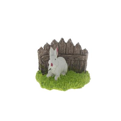 4x4cm Tavşanlı Çit Biblo Terrarium Minyatür