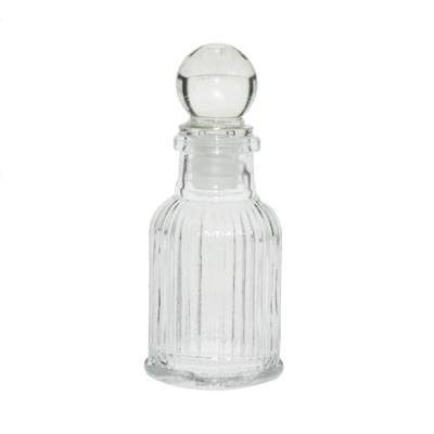 5 Adet 10cm Çizgili Top Kapaklı Cam Şişe 40ml