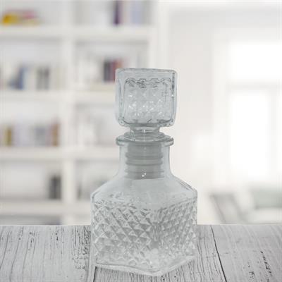 5 Adet 4,5x11cm Kristal Cam Kapaklı Şişe Baklava Motif