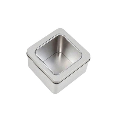 5 Adet 8,5x8,5x4,5cm Mini Metal Kutu Pencereli Kare