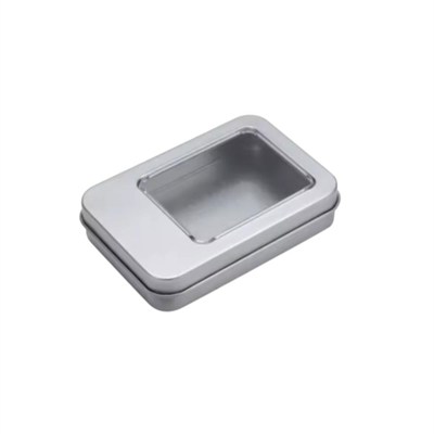 5 Adet 8,8x6x2cm Mini Metal Kutu Pencereli Dikdörtgen