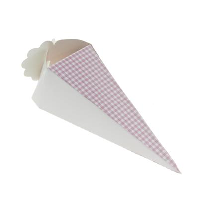 50 Adet 12cm Karton Küçük Külah Ekoseli Lokumluk