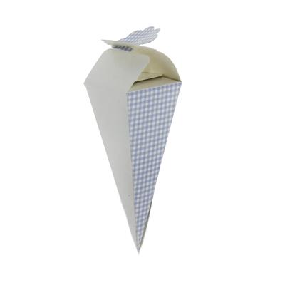 50 Adet 12cm Karton Küçük Külah Ekoseli Lokumluk