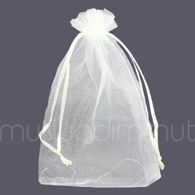 50 Adet 12x17cm Düz Organze Büzgülü Kese