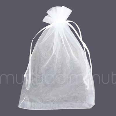 50 Adet 12x17cm Düz Organze Büzgülü Kese