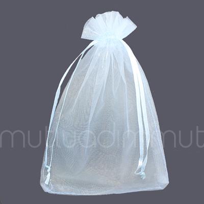 50 Adet 12x17cm Düz Organze Büzgülü Kese